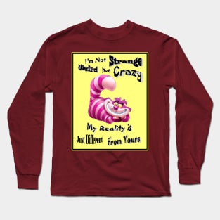 Alice in Wonderland Cheshire Cat Quote Pictures Print Long Sleeve T-Shirt